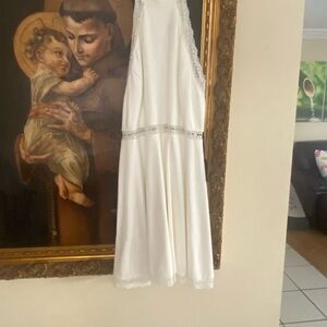Lulu's Ivory Lace-Trimmed Dress